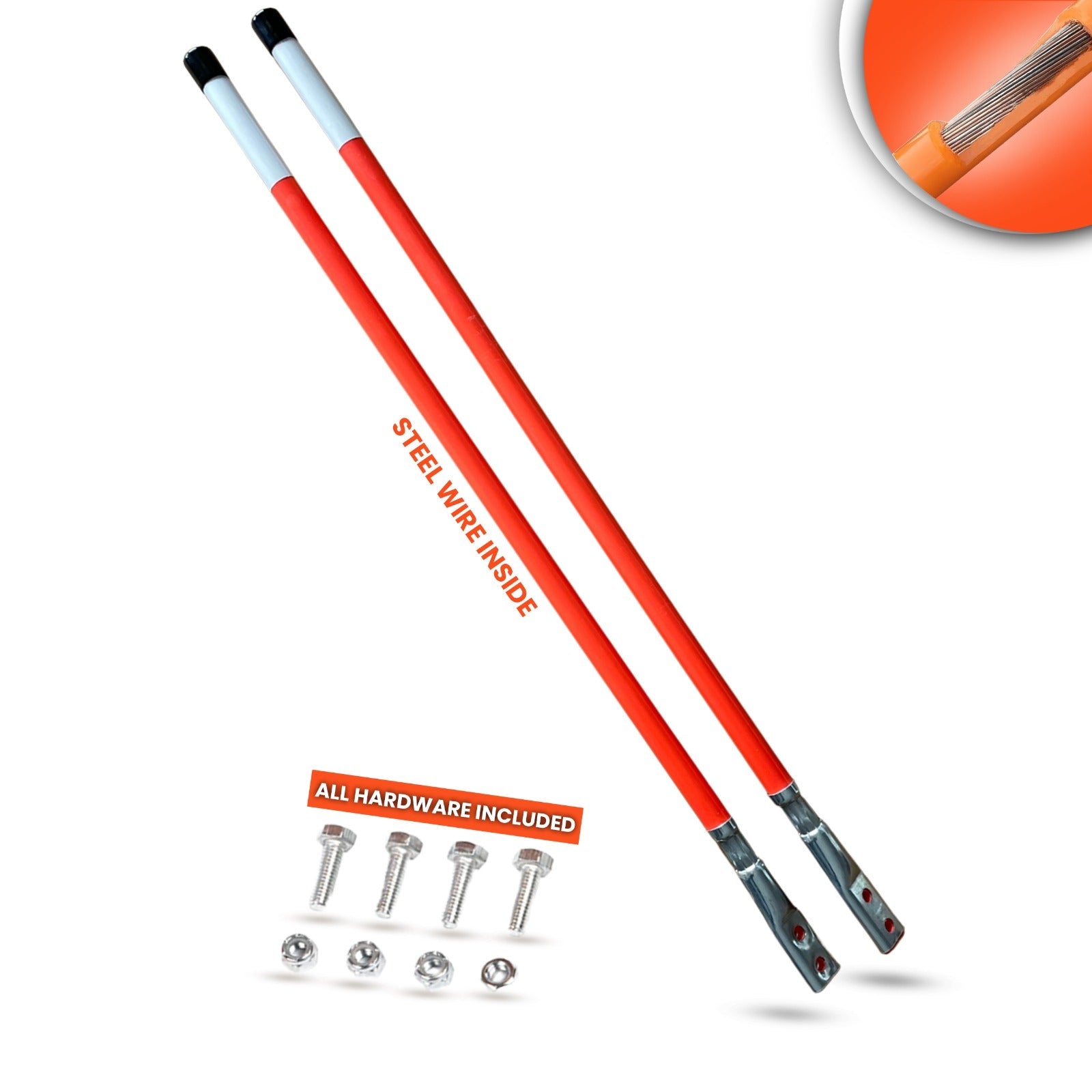 30" or 36" Reflective Snow Plow Guides - Unbreakable - Steel Wire Inside