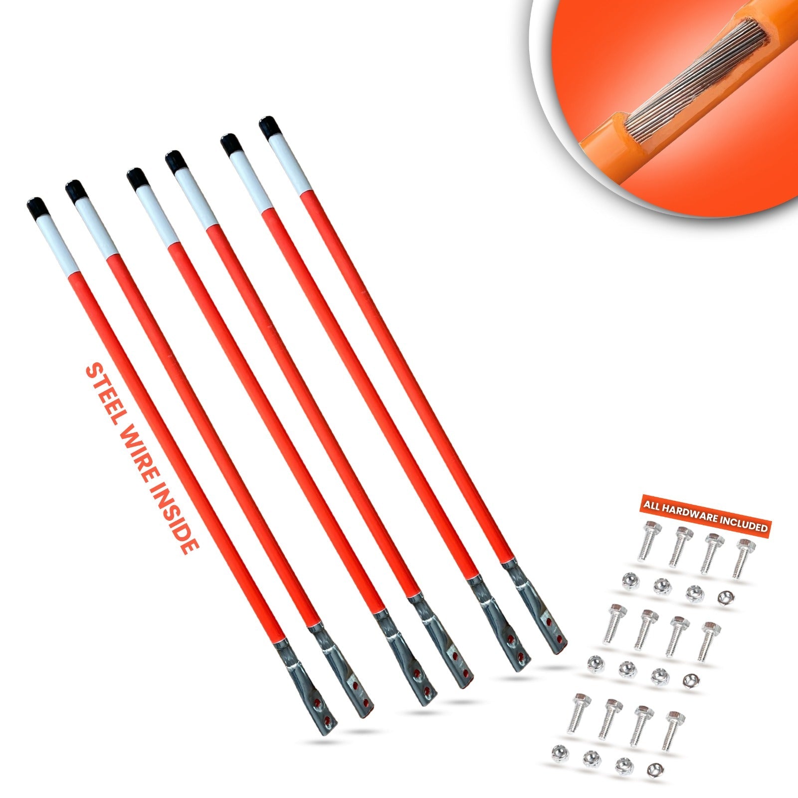 30" or 36" Reflective Snow Plow Guides - Unbreakable - Steel Wire Inside