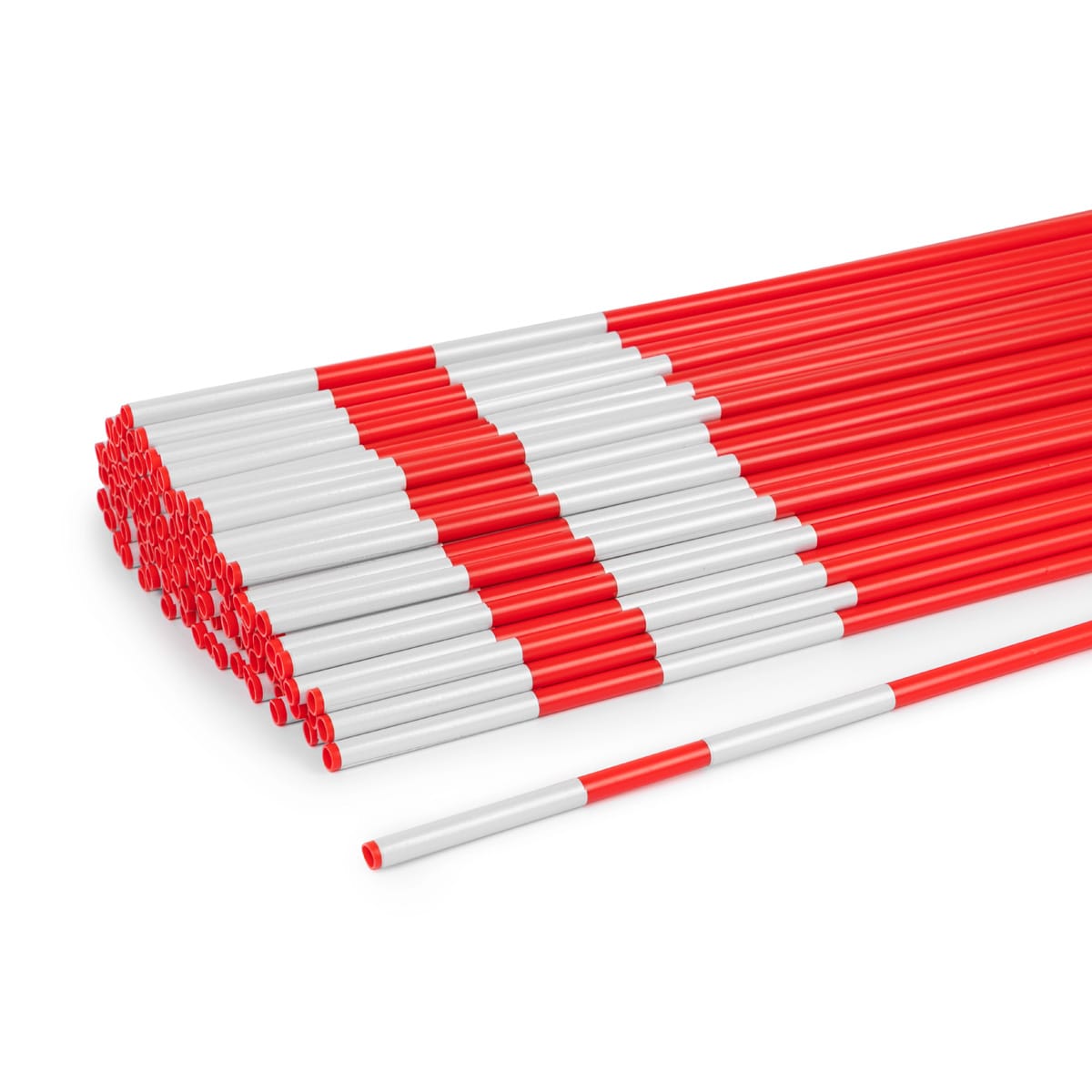 100 Pc Sample Pack with Install Bit - Dual Red Reflective Plastic Stakes